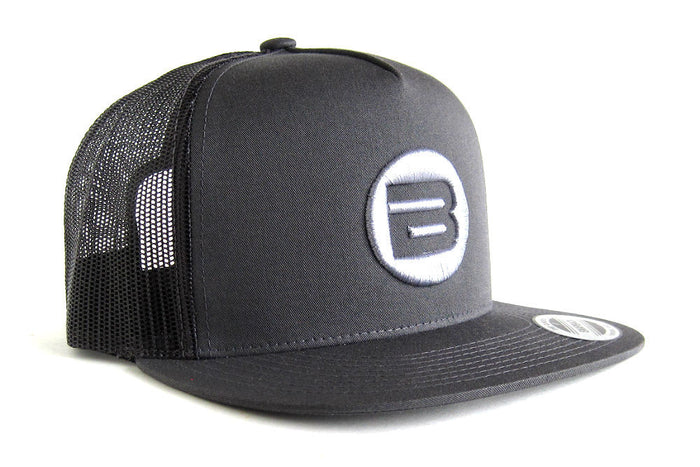 Gray Snapback Mesh Hat - Angle
