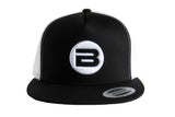 Black & White Snapback Mesh Hat - Front