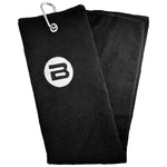 BESTA Black Pickleball Hand Towel with Carabiner - Front
