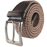 BESTA Men's Braided Stretch Belt Brown - Rolled