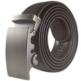 Brown Ratchet Belt with Automatic Buckle - Rolled Angle