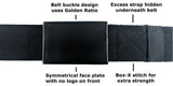 BESTA Black Mens Stretch Belt with Hide Strap Buckle - Front