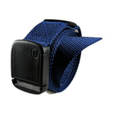 Narrow Blue Nylon Web Belt - Rolled