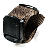 Narrow Brown Nylon Web Belt - Rolled