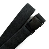 Side Release Black Stretch Belt - Flat